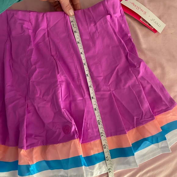 Lilly Pulitzer Luxletic Loren skirt skirt tennis golf pink size large new w/tags - Picture 4 of 4